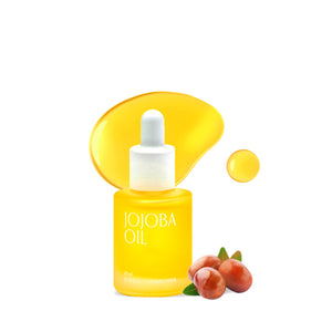 PINKWONDER aceite jojoba orgánico, botella, hidratación suave para la piel sin poros obstruidos.