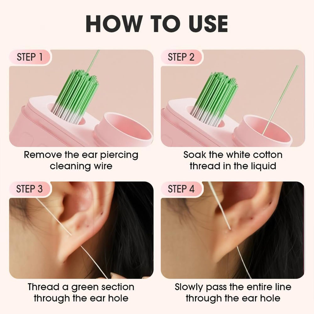 Pin&Wei diseño 2en1 para cuidado diario de perforaciones.