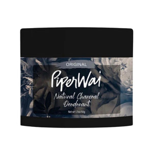 PiperWai desodorante natural carbón activado, bote compacto para protección duradera contra olores.