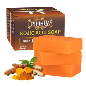 Jabón PIPIHUA con ácido kójico, cúrcuma y limón para un tono más uniforme.