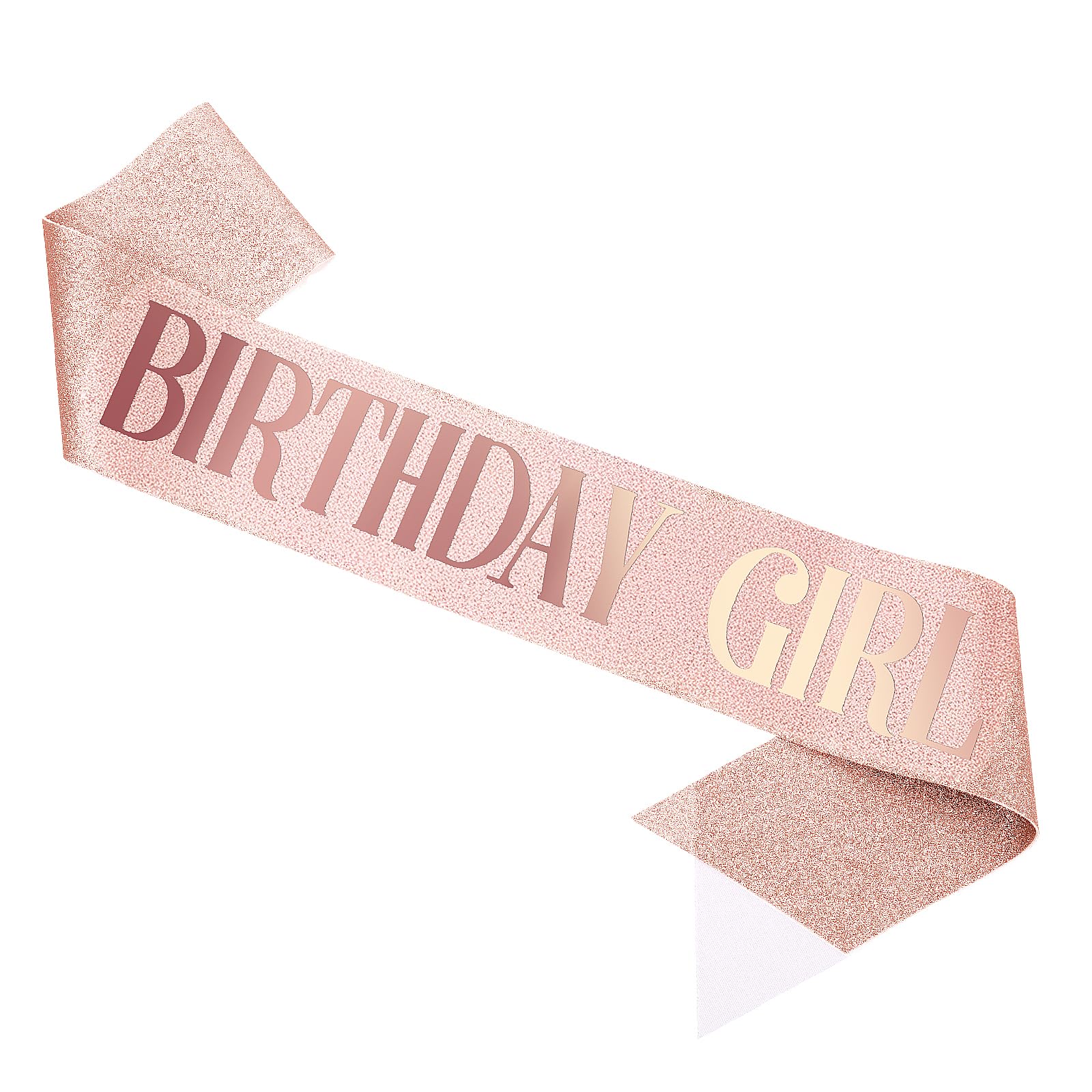 Piriuuo cinta cumpleañera rosa dorado brillo, ideal para fotos festivas