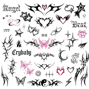 Pixel Hearts tatuajes Y2K lindos para un look atrevido en fiestas.