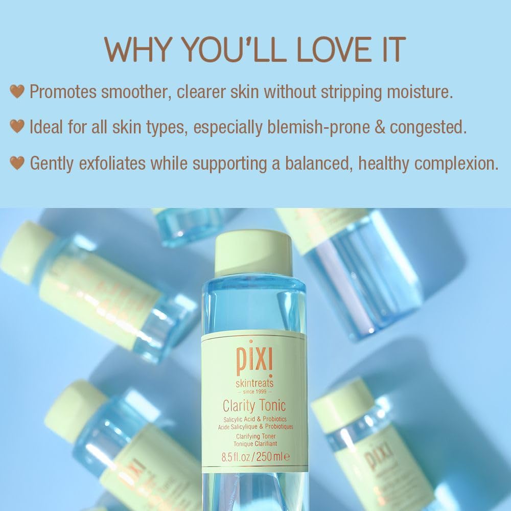 Pixi Clarity Toner ingredientes clave para exfoliar suavemente y aclarar
