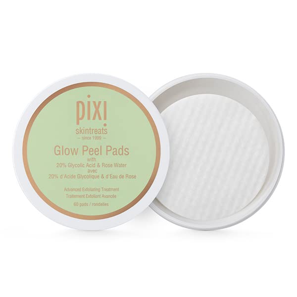 Pixi Glow Peel Pads, envase de 60 unidades para exfoliación suave diaria.