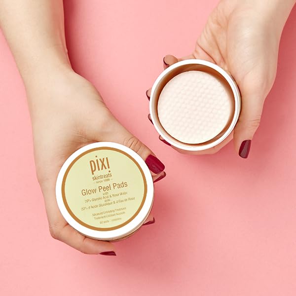 Pixi Glow Peel Pads, textura exfoliante para piel más radiante.