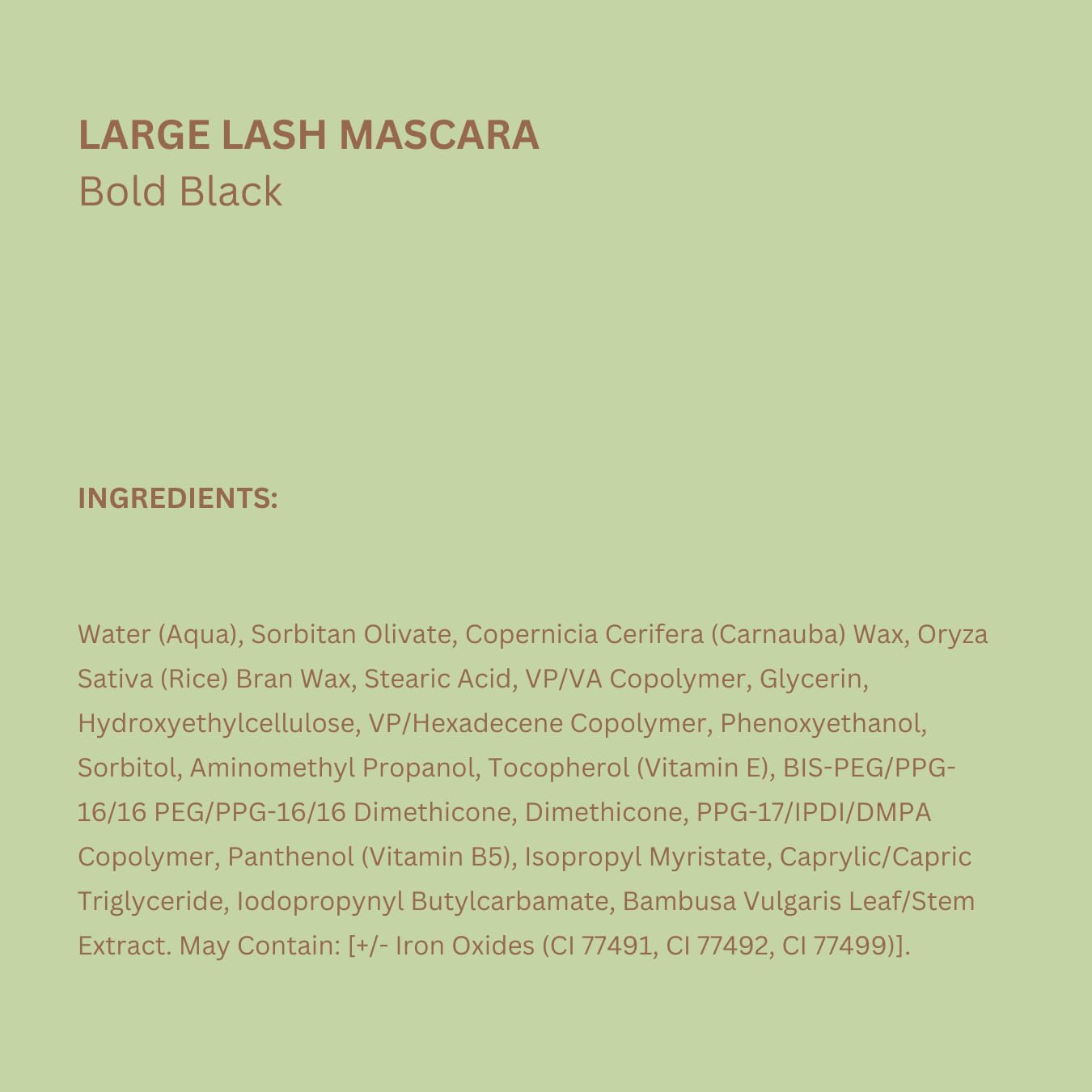 Pixi Large Lash Mascara prueba oftalmológica para mayor seguridad