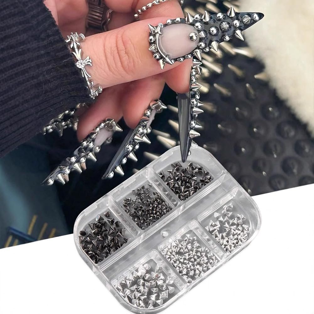 Pizadix Punk negro: piercings para uñas con estilo audaz.
