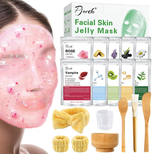 pjordo mascarilla gelatina set con mezcla y herramientas para spa en casa