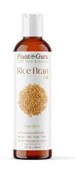 Plant Guru Aceite Salvado de Arroz en botella, hidratación suave para la piel.