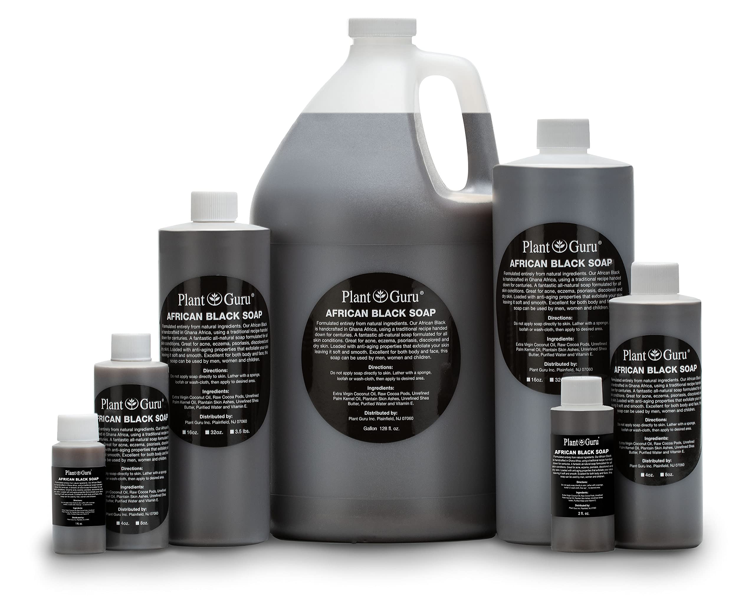 Plant Guru Jabón Negro Africano Aceite de Coco Virgen, hidratación natural para la piel.
