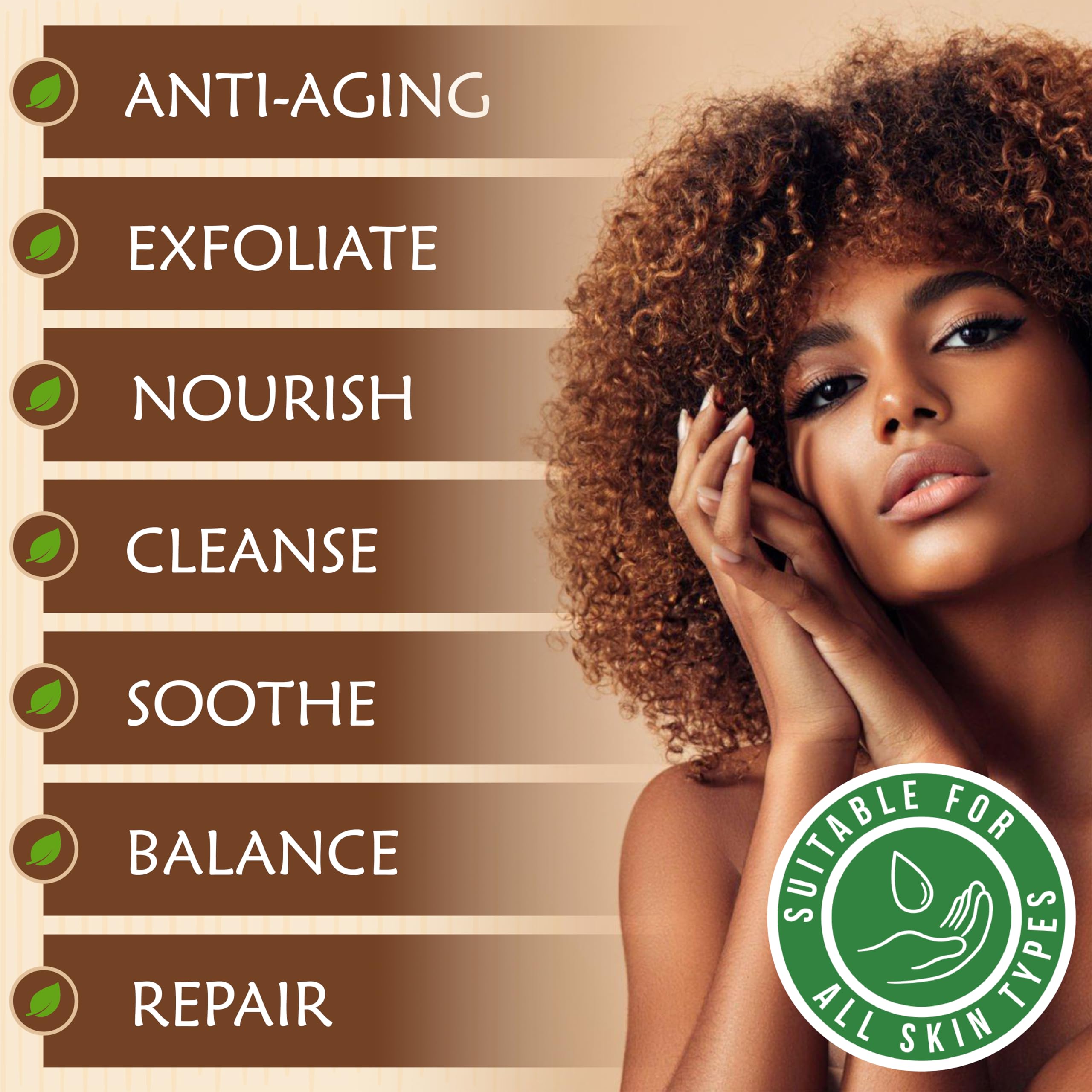 Plant Guru Jabón Negro Africano Cenizas de plátano, exfoliación suave para la piel.