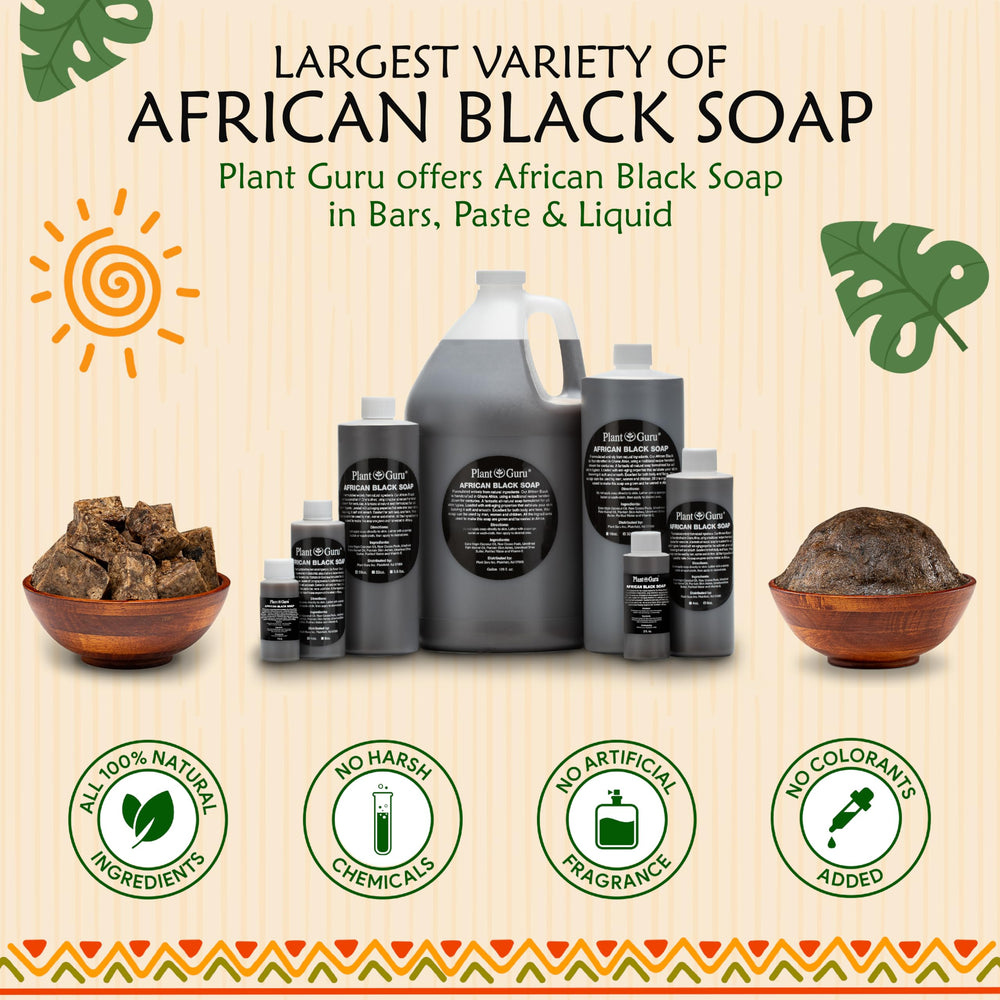 Plant Guru Jabón Negro Africano Vitamina E natural, ayuda a la suavidad de la piel.