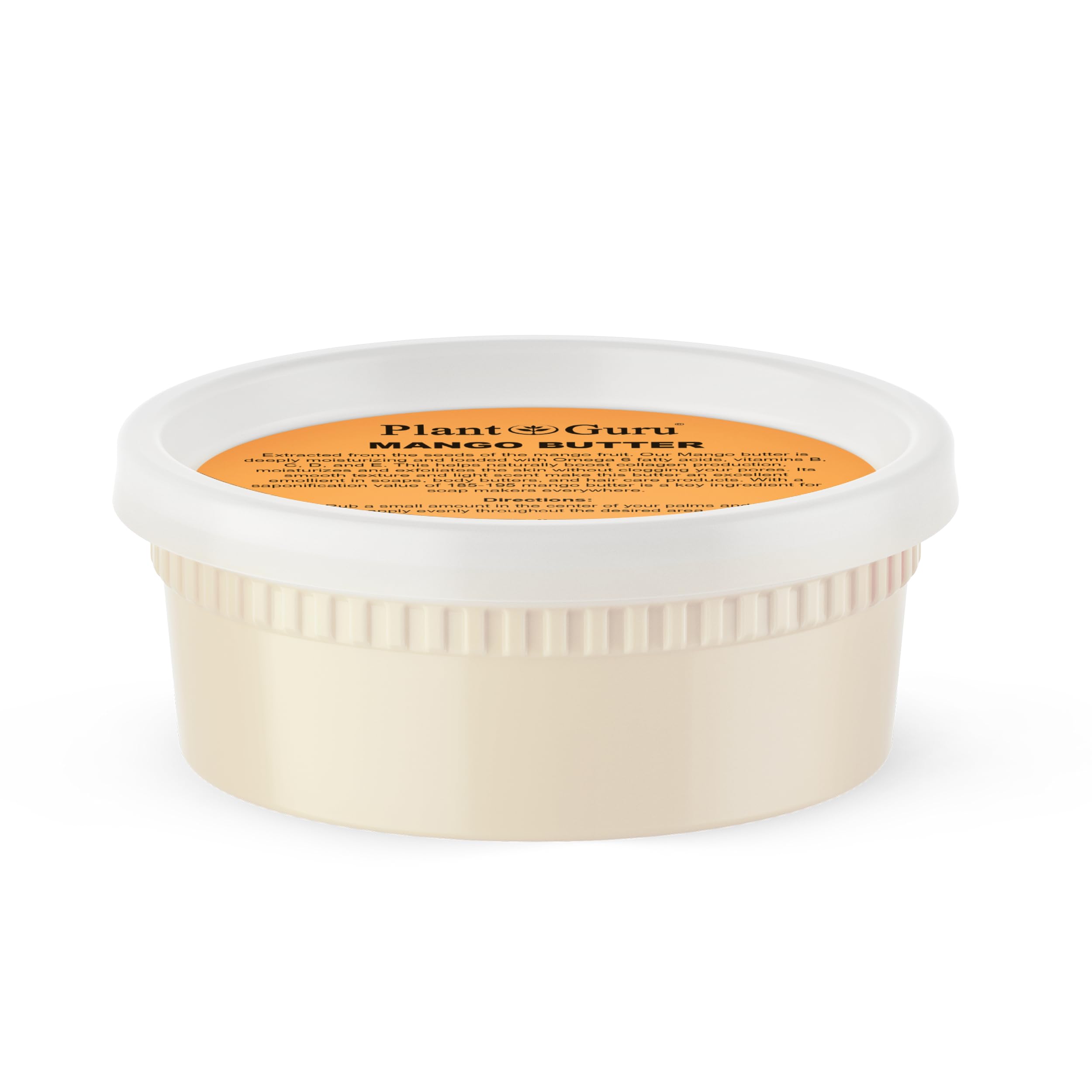 Plant Guru Manteca de Mango Cruda en frasco de 8 oz para piel suave