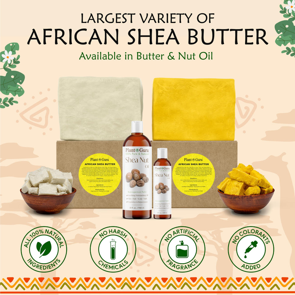 Vitaminas A, D, E y F en Plant Guru karité africana para nutrición.
