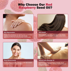 Plant Guru Aceite frambuesa rojo, cuidado del cabello para brillo y manejabilidad.
