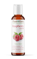 Plant Guru Aceite de semilla de frambuesa rojo, botella 2 oz, hidratación suave para la piel.