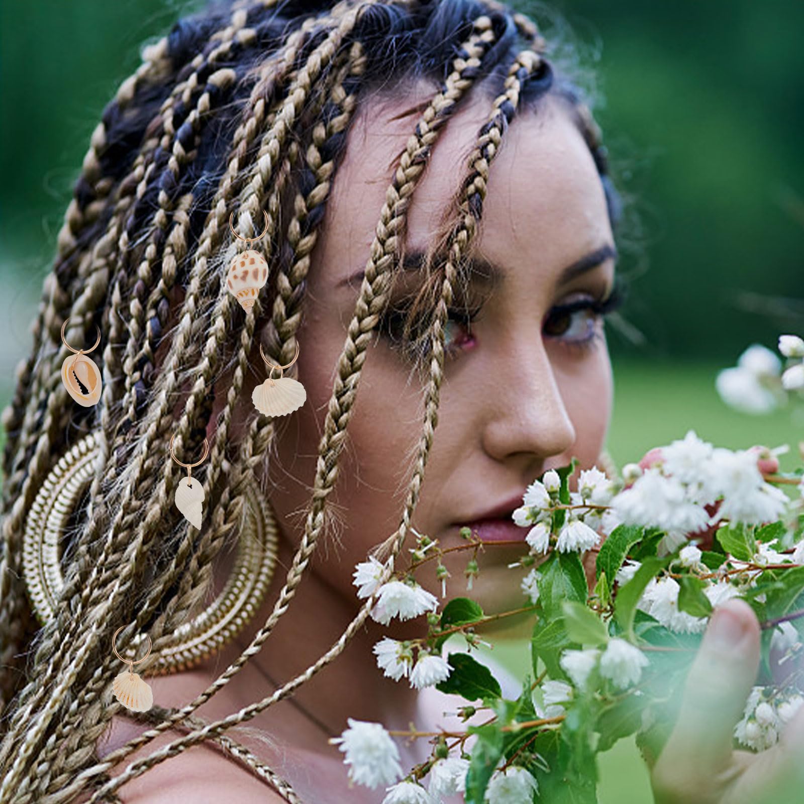PLIGREAT joyas pelo trenzas, diseño vintage concha