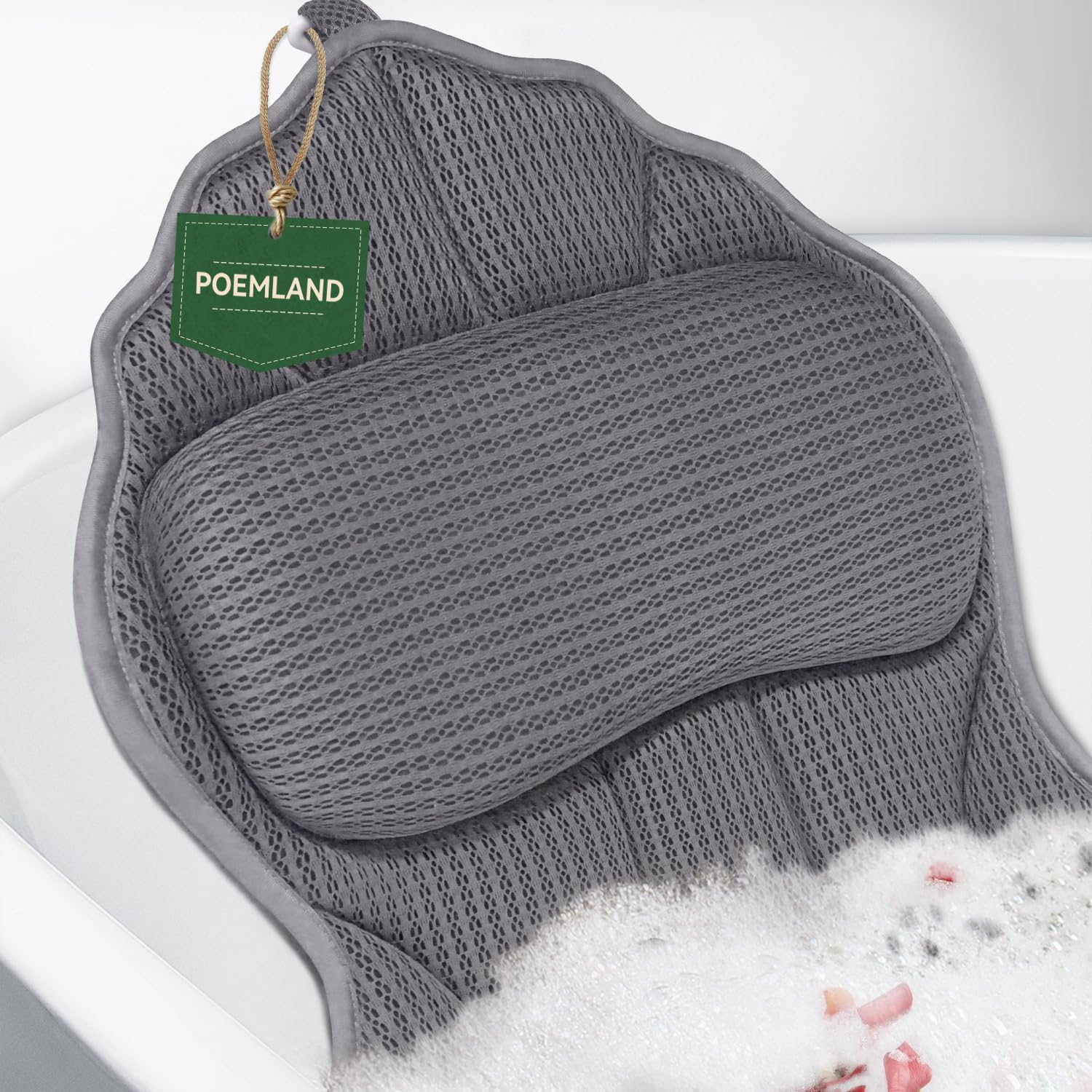 Cojín Poemland para baño con malla 4D y secado rápido.