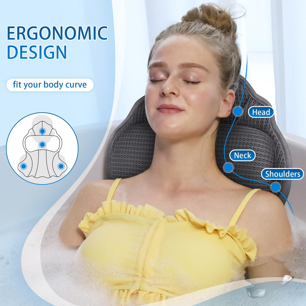 Cojín Poemland baño con soporte ergonómico para cuello y espalda.