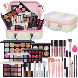 Pomcral conjunto de maquillaje completo con paletas de sombras para estilos versátiles