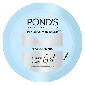 Pond's Super Light Gel en bote, textura ligera ideal para uso diario.