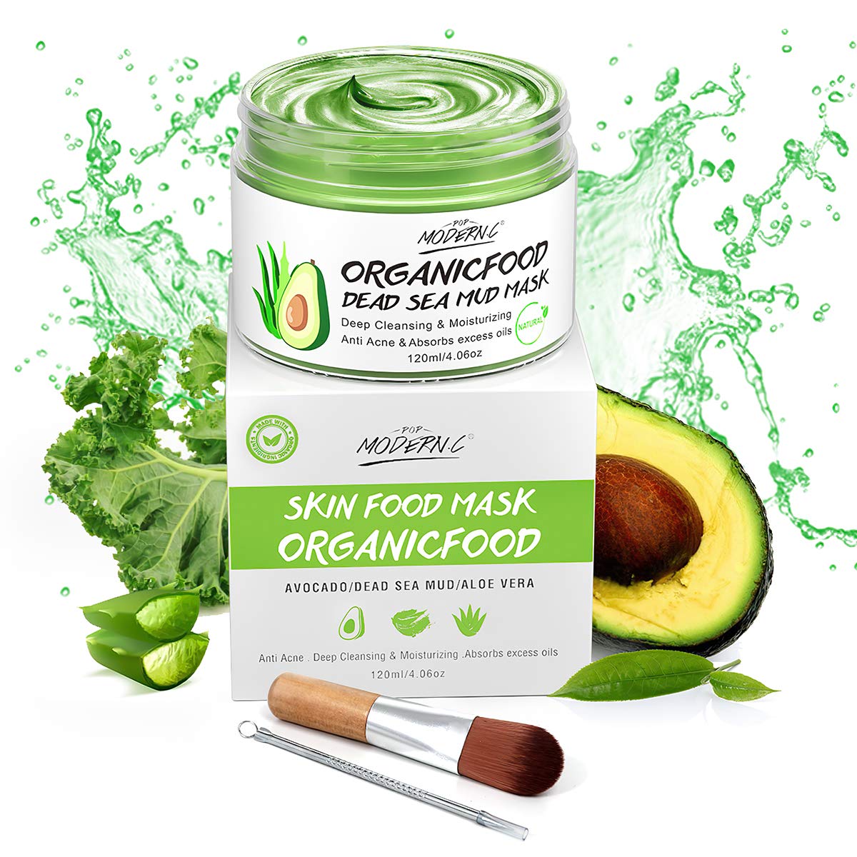 POP MODERN.C mascarilla de arcilla con aguacate para purificar la piel.