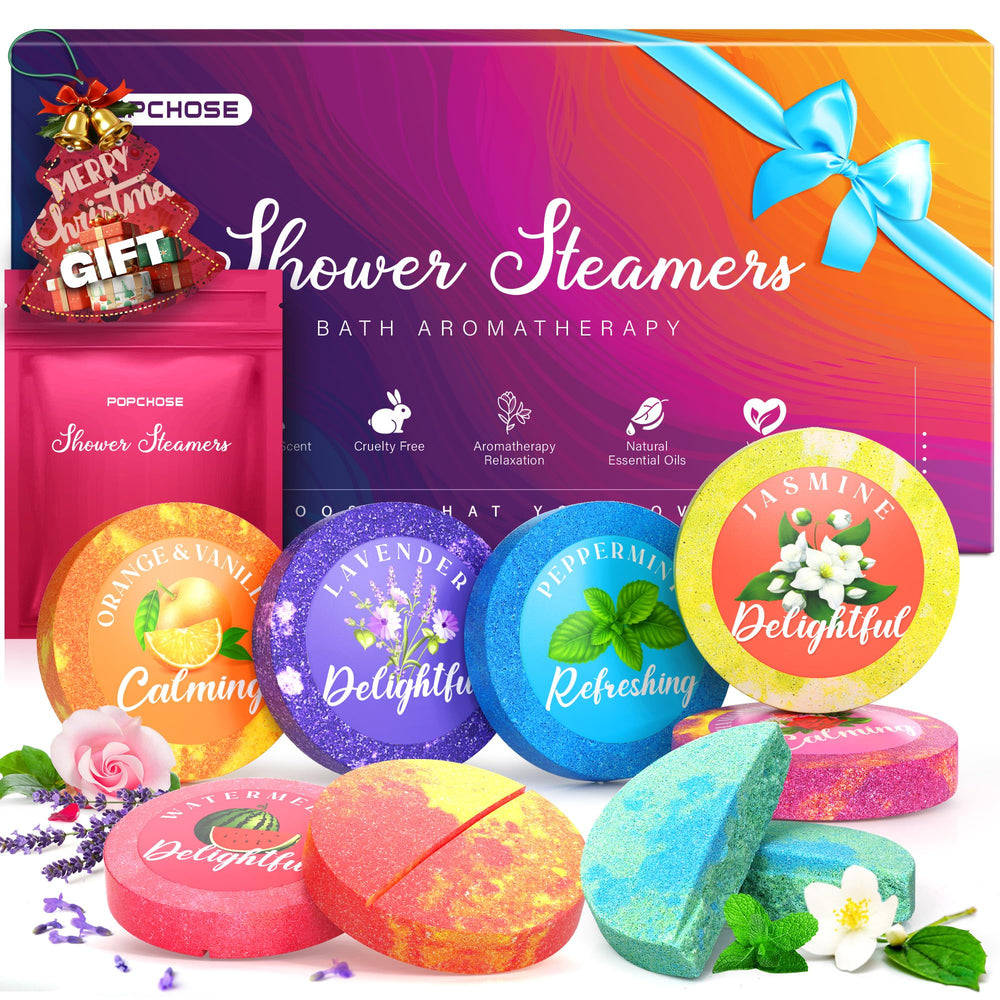 POPCHOSE tableta ducha variedad 8 aromas, lavanda para relajación.