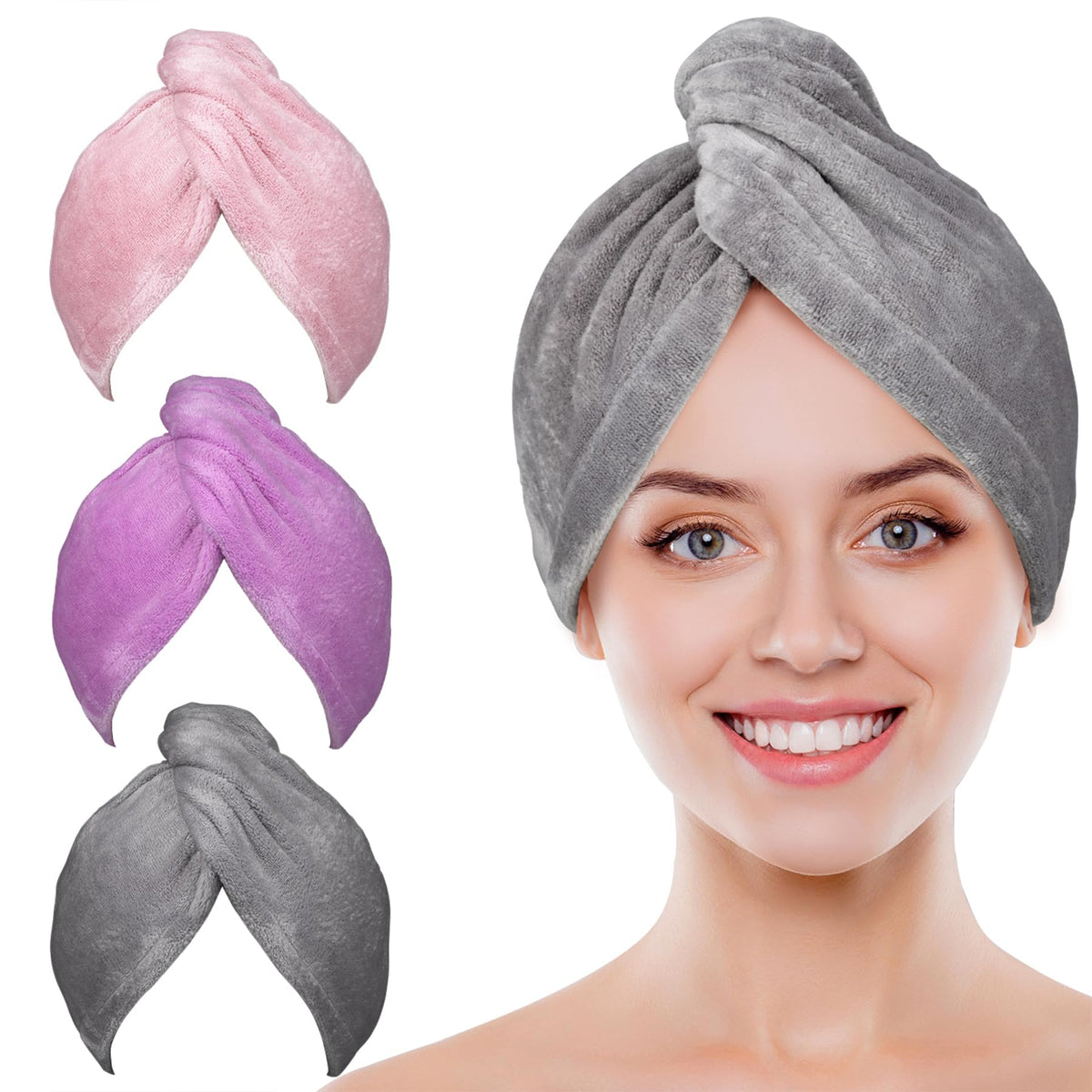 POPCHOSE toalla de microfibra para cabello: secado rápido y suave.