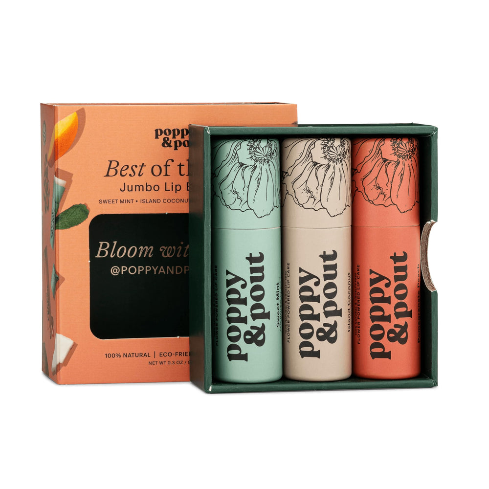Bálsamo Poppy & Pout Coco isleño, hidratación prolongada para labios
