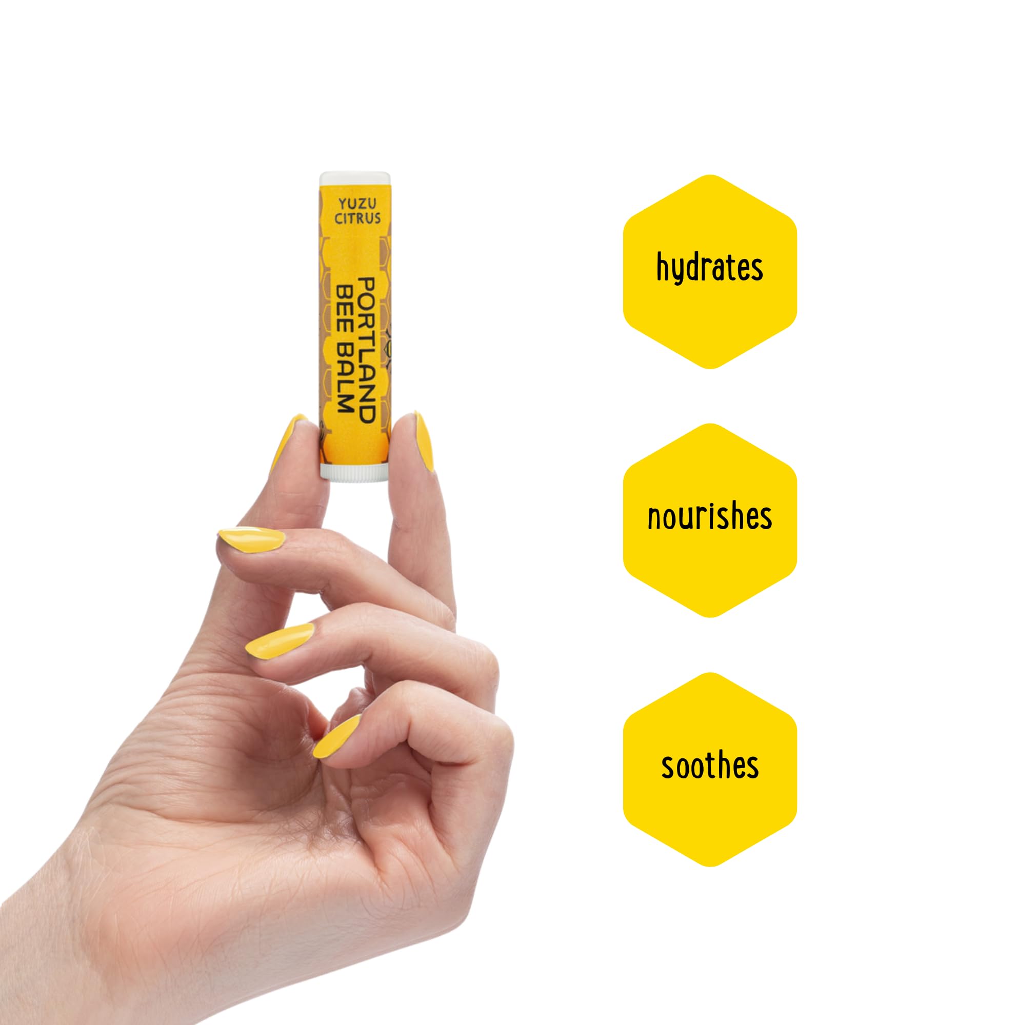 Portland Bee Balm bálsamo labial Yuzu aroma cítrico que revitaliza.