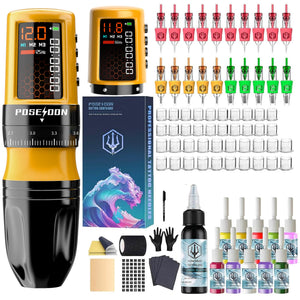 POSEIDON kit de tatuaje inalámbrico: libertad de movimiento para sesiones limpias.