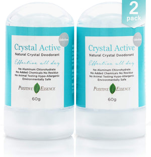 Positive Essence piedra alumbre desodorante 2pack, desodorante mineral de larga duración