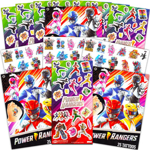 Power Rangers: pegatinas de 6 láminas para decorar fiestas y premiar a los niños.