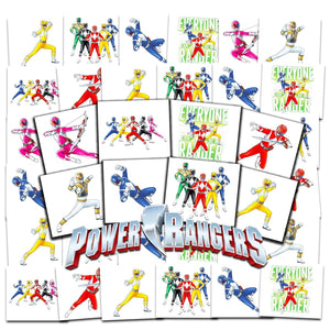 Power Rangers tatuajes temporales para fiestas infantiles, fáciles de aplicar y quitar.