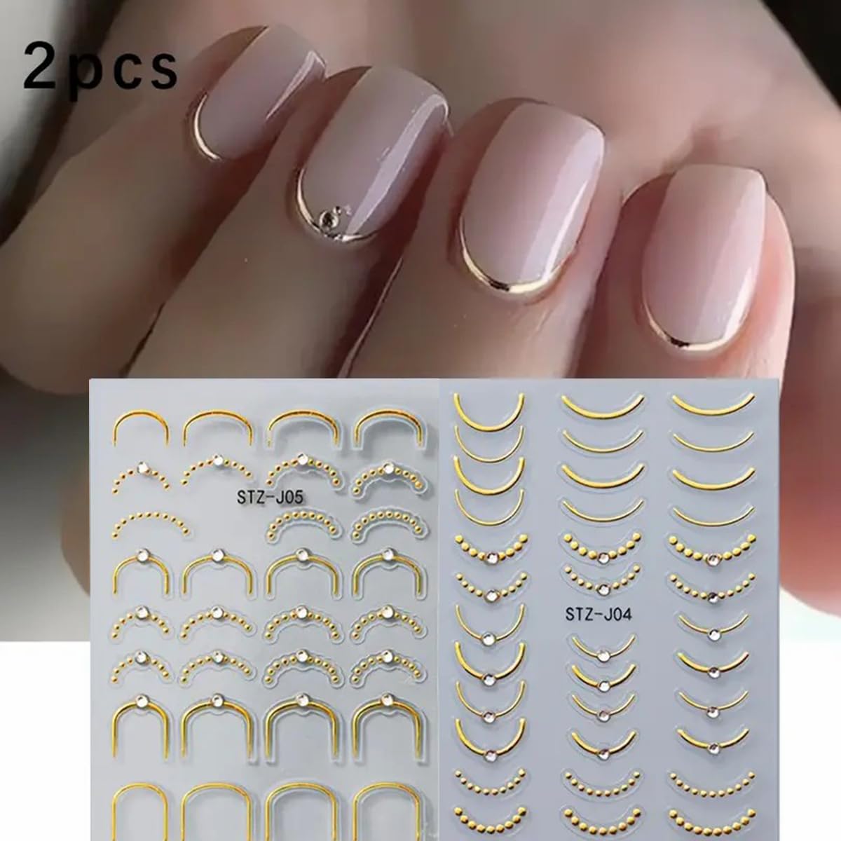 POWPOP adhesivos autoadhesivos fáciles de aplicar sobre uñas naturales o artificiales.