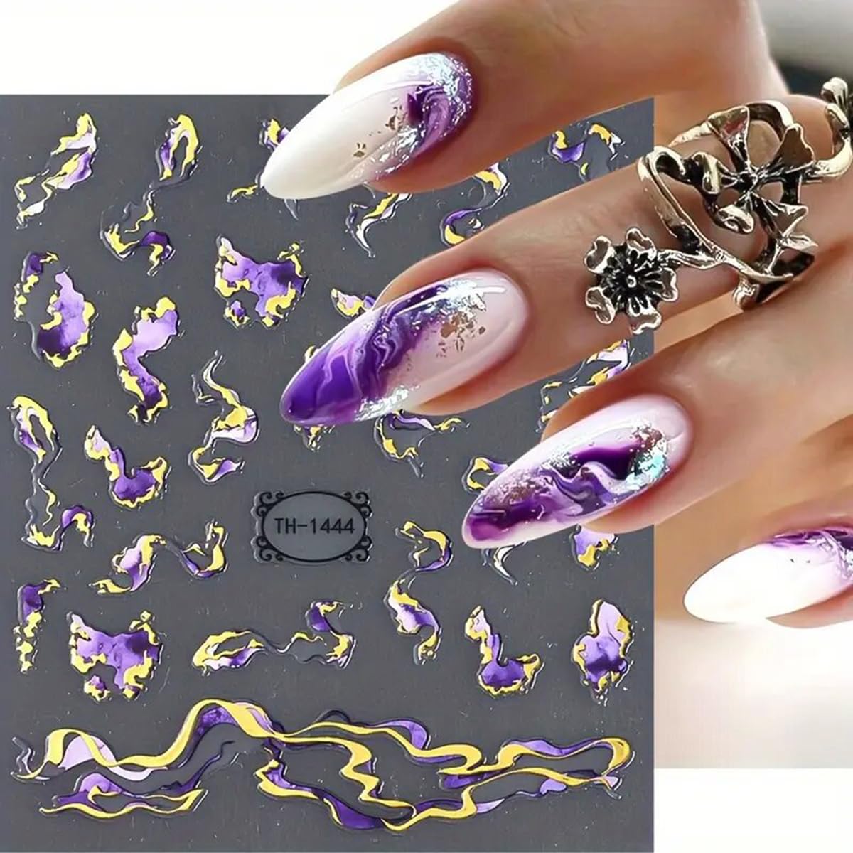 Powpop patrón mármol para uñas modernas.