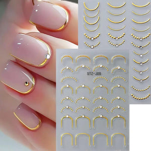 POWPOP líneas francesas 5D en relieve para un acabado elegante en uñas.