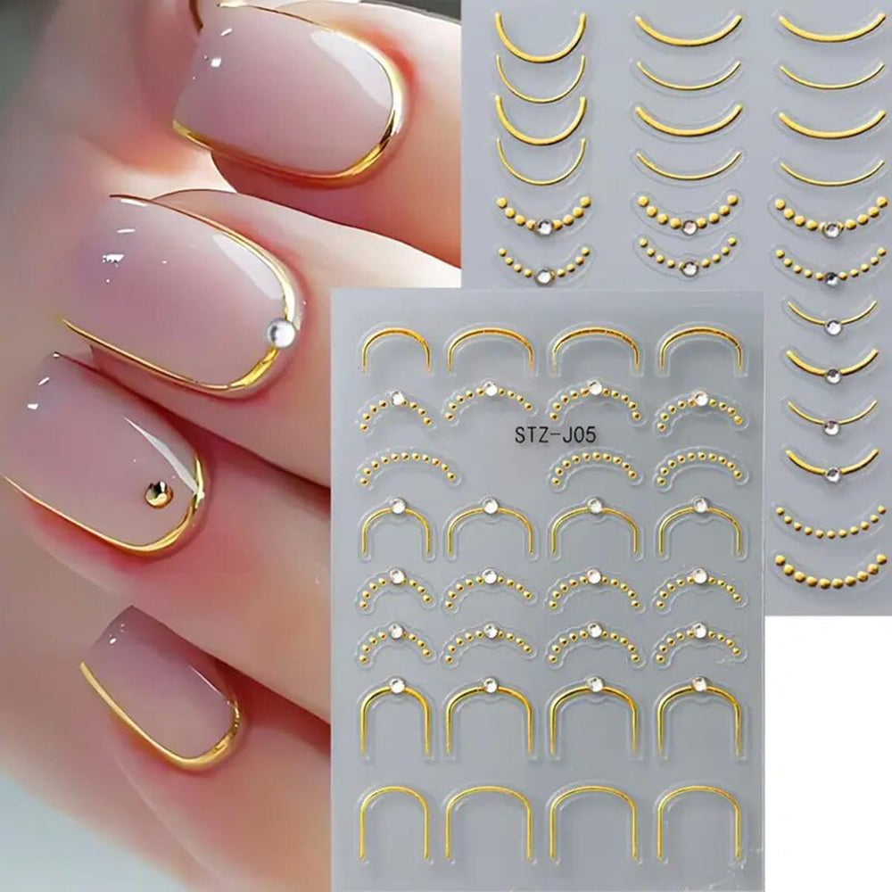 POWPOP líneas francesas 5D en relieve para un acabado elegante en uñas.