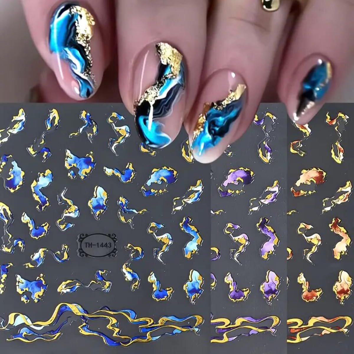 Powpop líneas francesas para uñas: adhesivos 3D con acabado elegante.