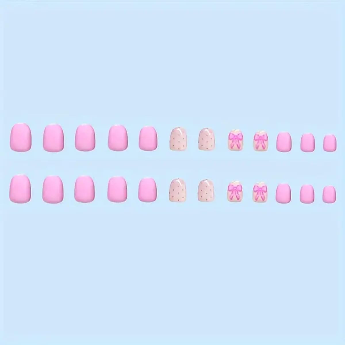 PowPop uñas adhesivas con diseño de lazo para un estilo romántico.
