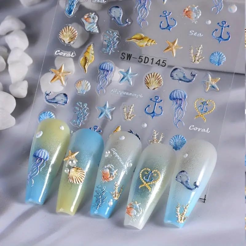Powpop uñas mariposa 3D con brillo sutil para ocasiones