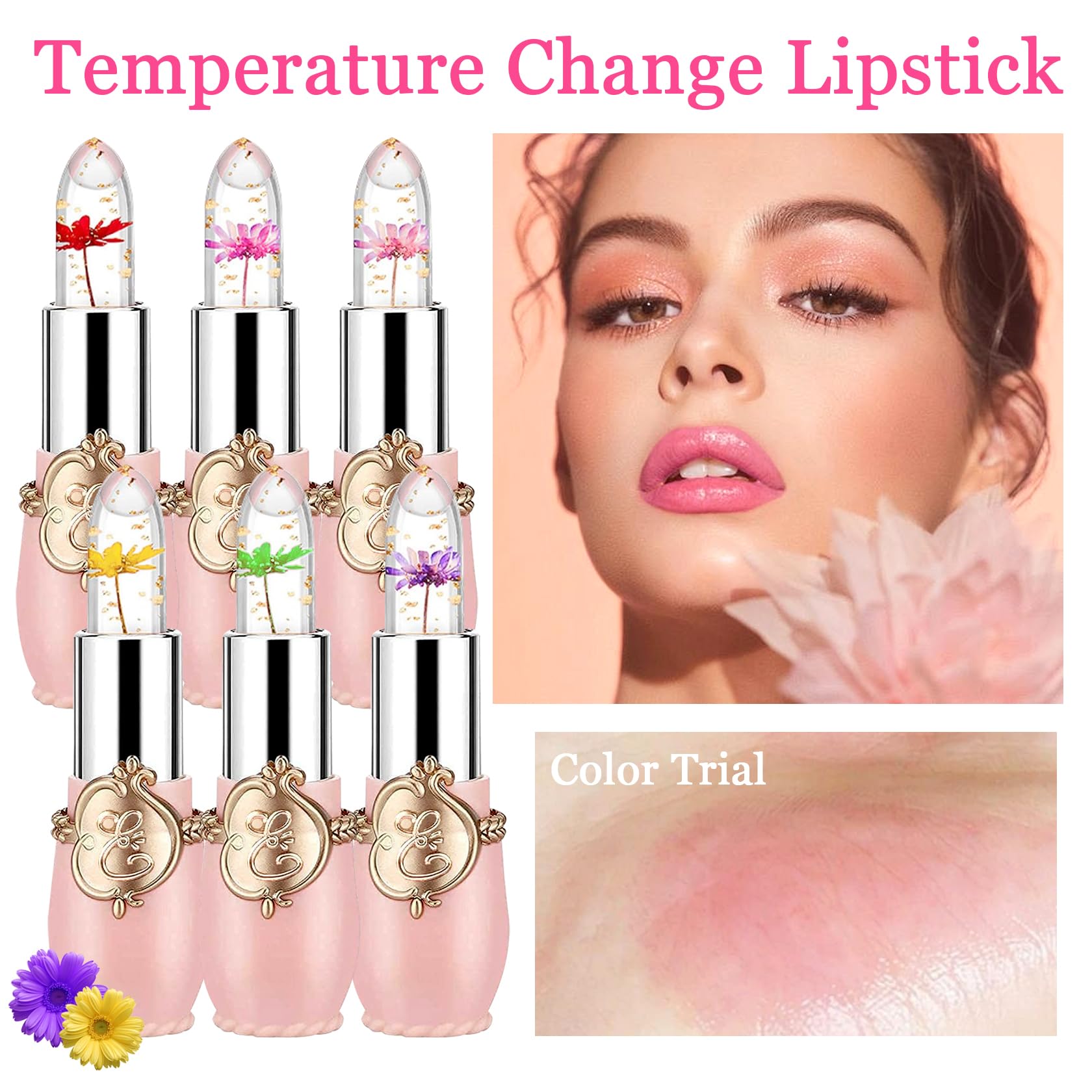 PPPanYiDi brillo labial jelly cambia color según la temperatura.