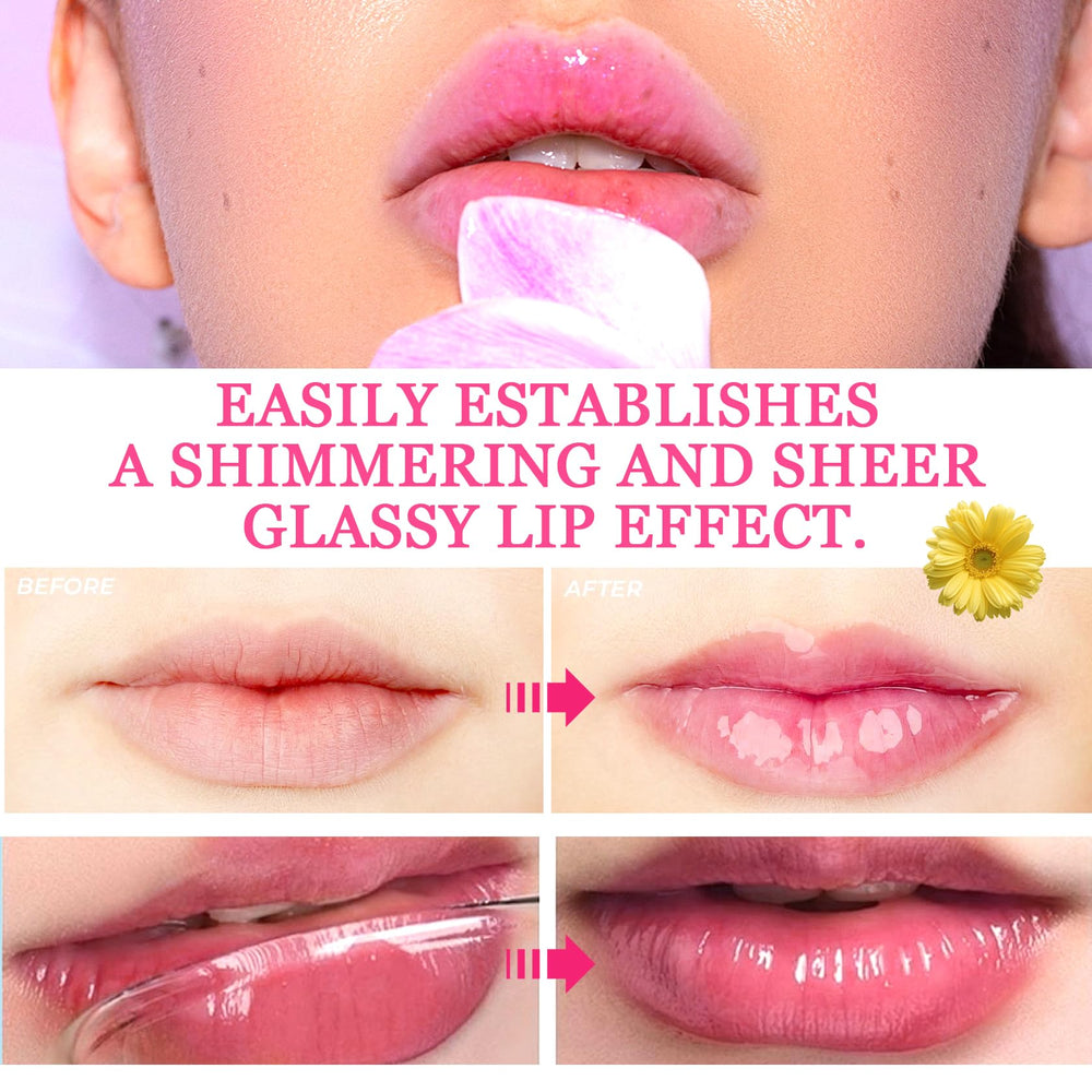 PPPanYiDi regalo labial jelly con flor, diseño bonito y práctico.
