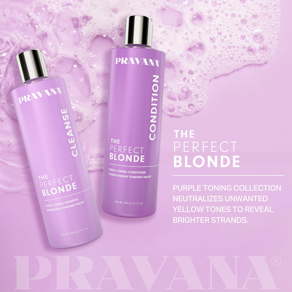 PRAVANA envase cremoso, cuidado para mechones rubios.