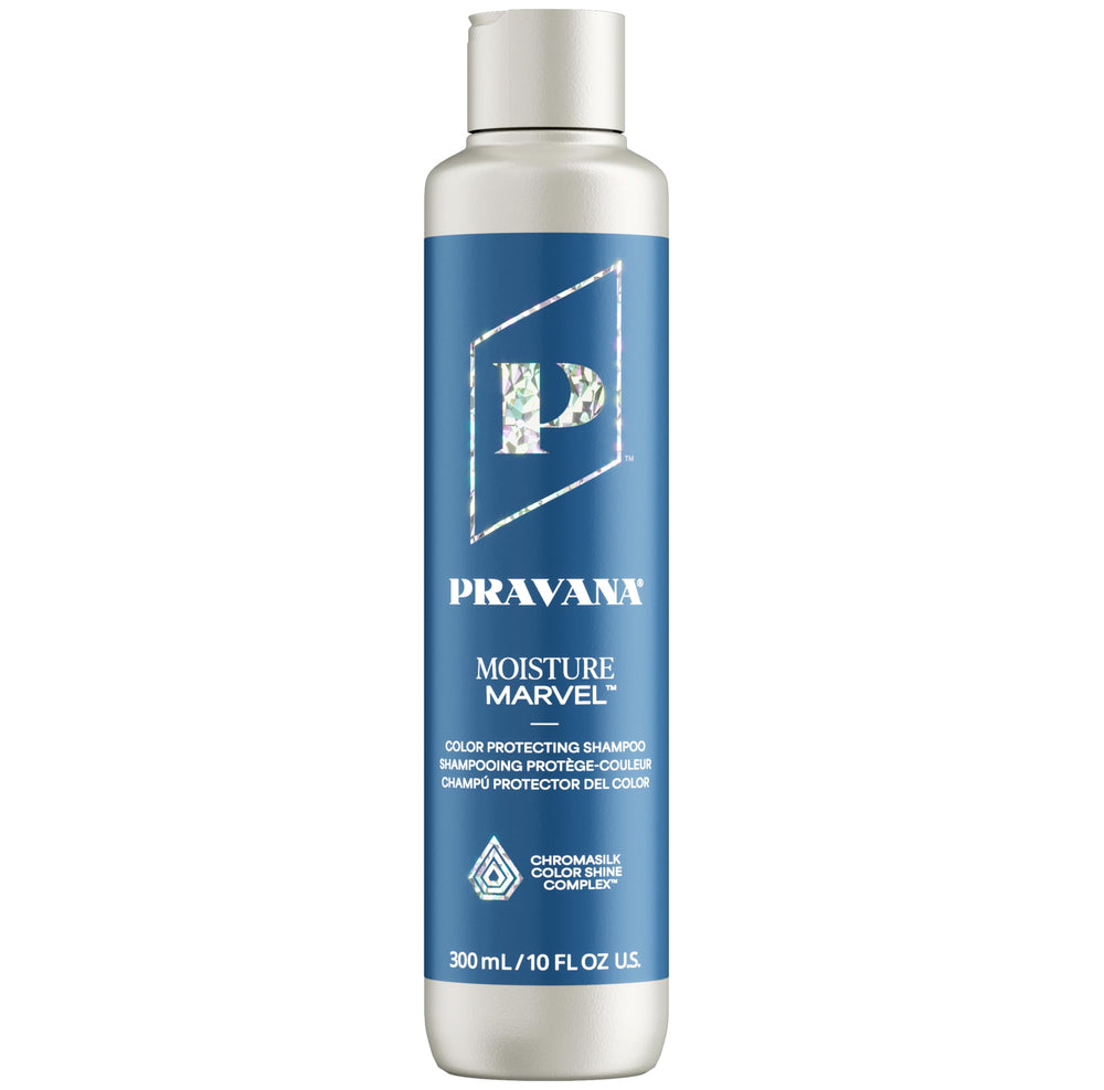 Pravana Champú Hidratante Marvel en envase, ofrece hidratación suave para cabello teñido