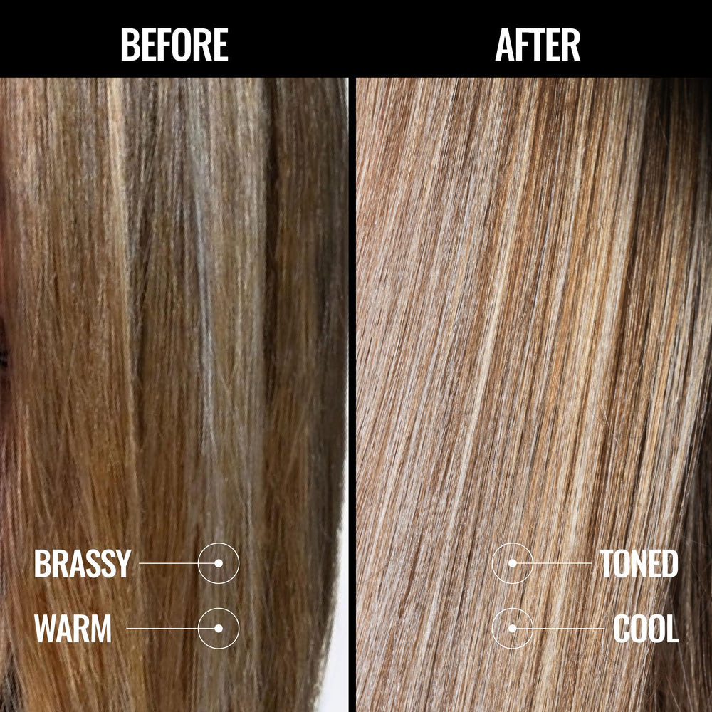 Pravana Champú Tonalizante Púrpura para Rubio, textura crema suave que cuida el cabello.