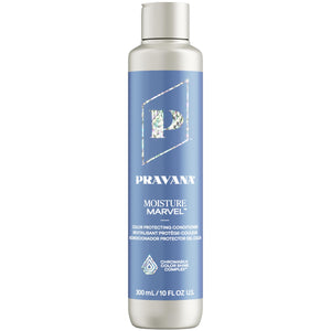Pravana Moisture Marvel en frasco, hidratación profunda para cabello normal a seco.