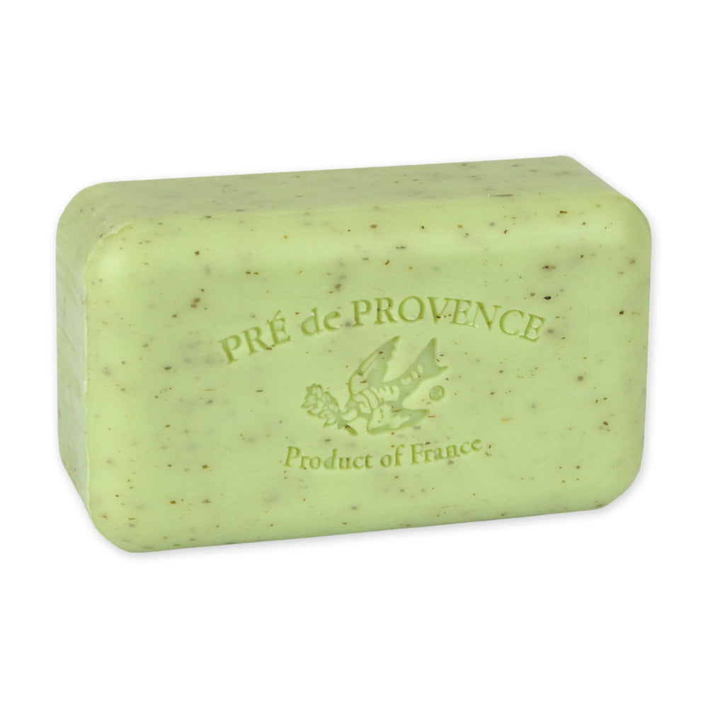Pre de Provence jabón artesanal con raspadura de lima y exfoliante suave para piel limpia.