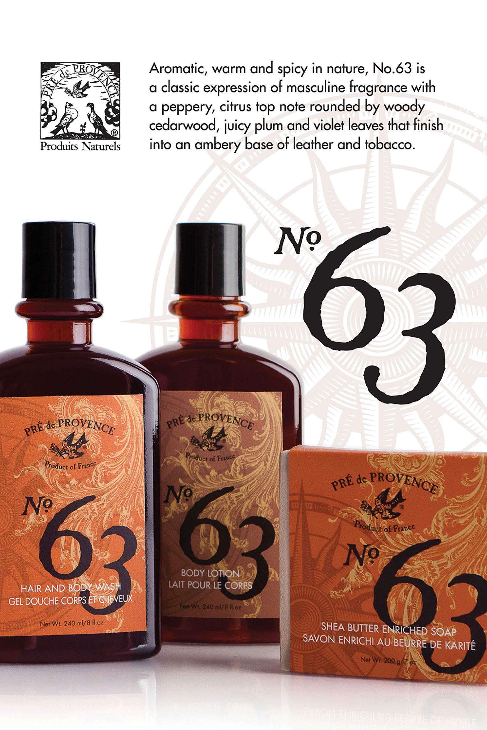 Pre de Provence No63 Gel de Ducha: limpieza refrescante para pieles sensibles.