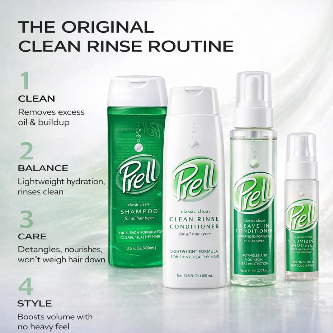 Prell Original Green Shampoo uso en el baño para rutina diaria